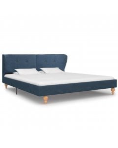 Bed Frame Blue Fabric 153x203 Cm  Queen