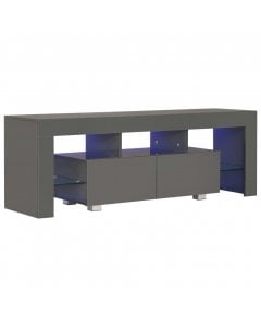 Tv Cabinet With Led Lights High Gloss Grey 130x35x45 Cm