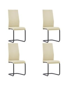 Cantilever Dining Chairs 4 Pcs Cappuccino Faux Leather