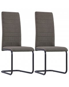 Cantilever Dining Chairs 2 Pcs Taupe Fabric