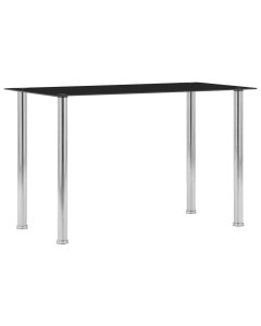 Dining Table Black 120x60x75 Cm Tempered Glass