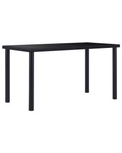 Dining Table Black 140x70x75 Cm Tempered Glass