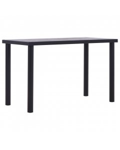 Dining Table Black And Concrete Grey 120x60x75 Cm Mdf