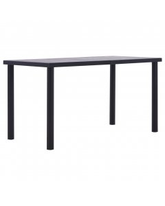 Dining Table Black And Concrete Grey 140x70x75 Cm Mdf