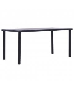Dining Table Black And Concrete Grey 160x80x75 Cm Mdf