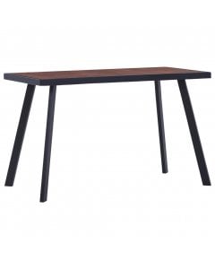 Dining Table Dark Wood And Black 120x60x75 Cm Mdf