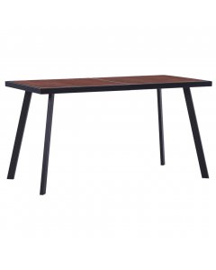 Dining Table Dark Wood And Black 140x70x75 Cm Mdf