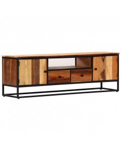 Tv Cabinet 120x30x40 Cm Solid Reclaimed Wood And Steel