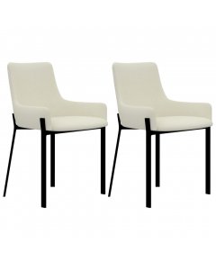 Cream Fabric Dining Chairs 2 Pcs