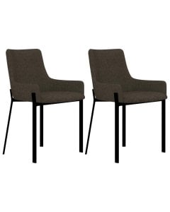 Dining Chairs 2 Pcs Brown Fabric