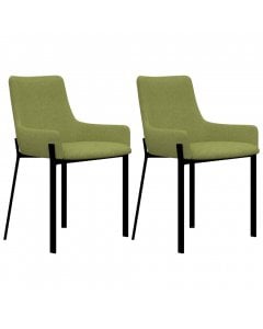 Dining Chairs 2 Pcs Green Fabric