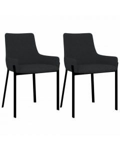 Dining Chairs 2 Pcs Black Fabric