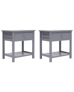 Nightstands 2 Pcs Grey 40x29x42 Cm Paulownia Wood