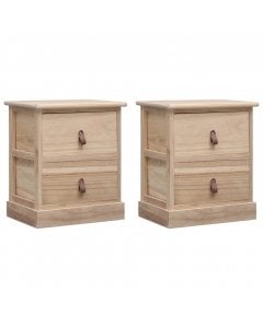 Nightstands 2 Pcs 38x28x45 Cm Paulownia Wood