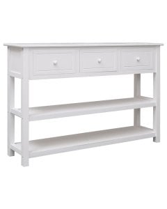 Sideboard White 115x30x76 Cm Wood