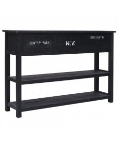 Sideboard Black 115x30x76 Cm Wood