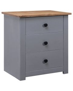 Bedside Cabinet Grey 46x40x57 Cm Pinewood Panama Range