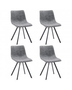Dining Chairs 4 Pcs  Faux Leather Grey