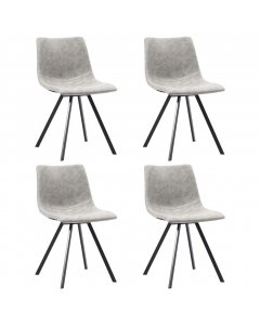 Dining Chairs 4 Pcs Light Grey Faux Leather