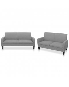 2 Piece Sofa Set Fabric Light Grey