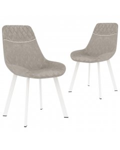 Dining Chairs 2 Pcs Light Grey Faux Leather