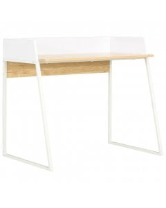 Desk White And Oak 90x60x88 Cm