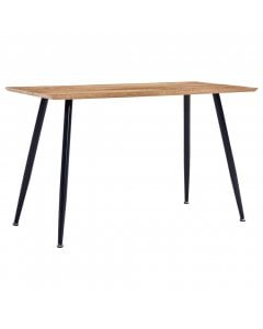 Dining Table Oak And Black 120x60x74 Cm Mdf