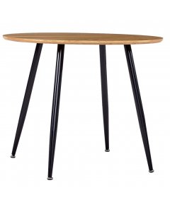 Dining Table Oak And Black 90x73.5 Cm Mdf