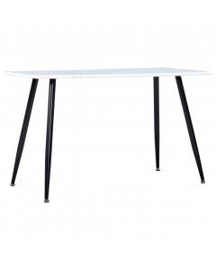Dining Table White And Black 120x60x74 Cm Mdf