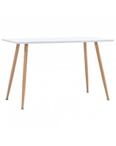 Dining Table White And Oak 120x60x74 Cm Mdf