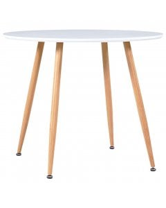 Dining Table White And Oak 90x73.5 Cm Mdf