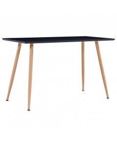 Dining Table Black And Oak 120x60x74 Cm Mdf