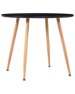 Dining Table Black And Oak 90x73.5 Cm Mdf