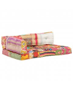 Multicolour Fabric Sofa Cushion Patchwork