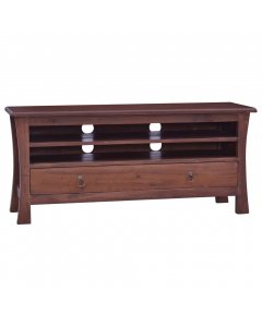 Tv Cabinet Classical Brown 100x30x45 Cm Solid Mahogany Wood