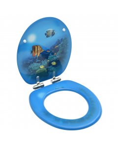 Wc Toilet Seat With Soft Close Lid Mdf Deep Sea Design