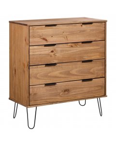Drawer Cabinet 76.5x39.5x90.3 Cm Solid Pine Wood