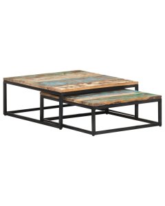 Nesting Coffee Tables 2 Pcs Solid Reclaimed Wood