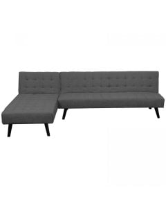 Alice Tufted Fabric Modular Sofa Bed with Chaise Lounge by Sarantino  - Dark Grey