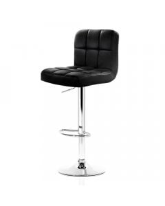 4x Leather Bar Stools NOEL Kitchen Chairs Swivel Gas Lift Black