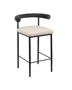 Sarantino Cedric Bar Stool - Black and Beige