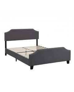 Queen Size Wooden Upholstered Bed Frame Grey