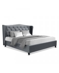 Double Size  sturdy steel Bed Frame  Headborad - Grey