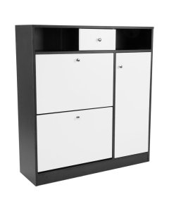 Shoe Rack Cabinet Wooden Storage Organiser Shelf Cupboard Drawer