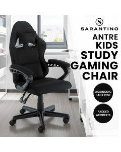 Sarantino Antre Kids Study Gaming Chair in Black