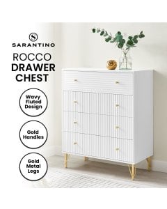 Sarantino Rocco Chest of Drawers in White