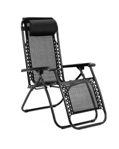 Zero Gravity Reclining Deck Chair - Black