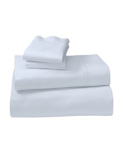 1000 Thread Count Cotton Rich Blue Double Bed Sheet Set 4 Piece in Pale Blue