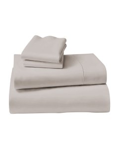 1000 Thread Count Cotton Rich Double Bed Sheet Set 4 Piece in Silver