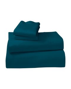 1000 Thread Count Cotton Rich Double Bed Sheet Set 4 Piece in Teal
